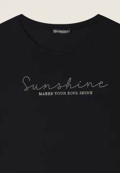 Freddy T-shirt maniche a kimono con stampa fantasia sui fianchi-Donna T-shirts
