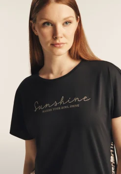 Freddy T-shirt maniche a kimono con stampa fantasia sui fianchi-Donna T-shirts