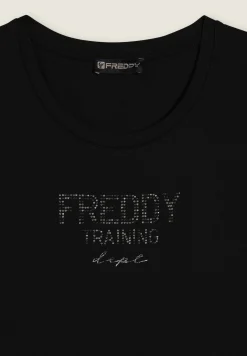 Freddy T-shirt raglan con inserto geometrico-Donna Ginnastica|T-shirts