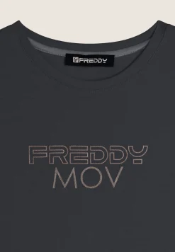 Freddy T-shirt Regular con Stampa Metallizzata-Donna T-shirts