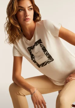 Freddy T-shirt regular fit con grafica e borchie dorate-Donna T-shirts