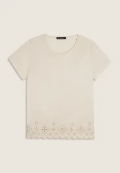 Freddy T-shirt regular in cotone con ricami Sangallo-Donna T-shirts