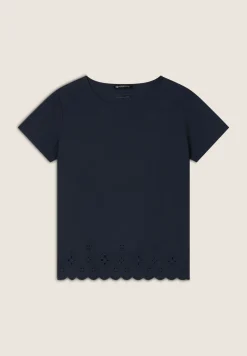 Freddy T-shirt regular in cotone con ricami Sangallo-Donna T-shirts