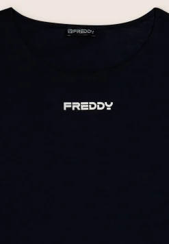 Freddy T-shirt regular in jersey leggero con stampa “MOV”-Donna Fitness|T-shirts