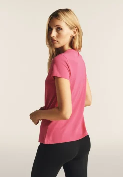 Freddy T-shirt scollo tondo con logo glitter-Donna Padel|Pilates