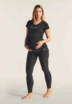 Freddy T-shirt scollo tondo con logo glitter-Donna Padel|Pilates
