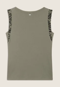 Freddy T-shirt senza maniche con dettagli dorati e animalier-Donna T-shirts