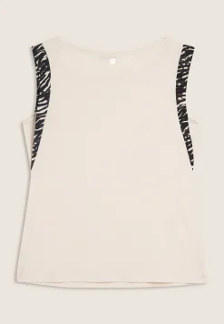 Freddy T-shirt senza maniche con dettagli dorati e animalier-Donna T-shirts