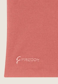 Freddy T-shirt slim fit a costine con apertura sulla schiena-Donna T-shirts