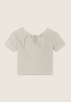 Freddy T-shirt slim fit a costine con apertura sulla schiena-Donna T-shirts