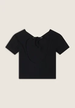 Freddy T-shirt slim fit a costine con apertura sulla schiena-Donna T-shirts