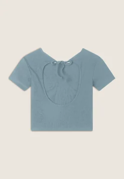 Freddy T-shirt slim fit a costine con apertura sulla schiena-Donna T-shirts