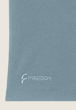 Freddy T-shirt slim fit a costine con apertura sulla schiena-Donna T-shirts