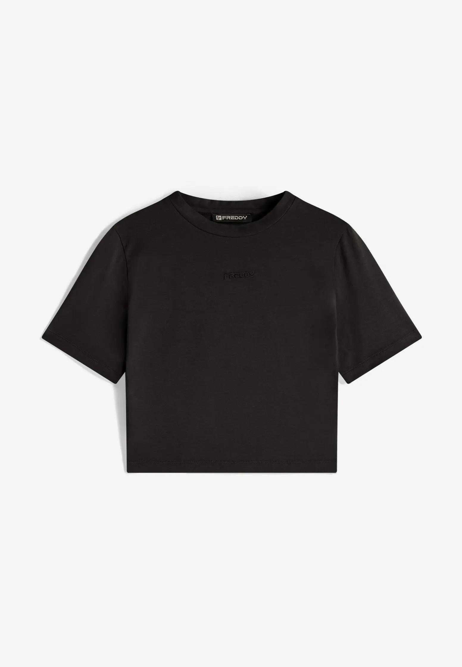 Freddy T-shirt slim fit corta in tessuto jersey tinto capo-Donna T-shirts