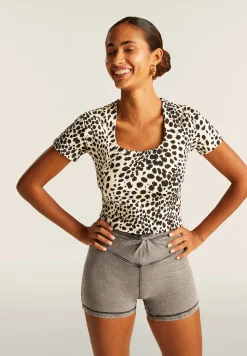 Freddy T-shirt slim fit cropped con stampa animalier-Donna T-shirts