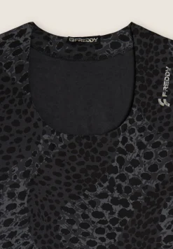 Freddy T-shirt slim fit cropped con stampa animalier-Donna T-shirts
