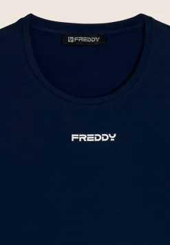 Freddy T-shirt slim fit in D.I.W.O.® traspirante con logo-Donna T-shirts