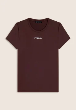 Freddy T-shirt slim fit in poliestere tecnico con logo-Donna T-shirts