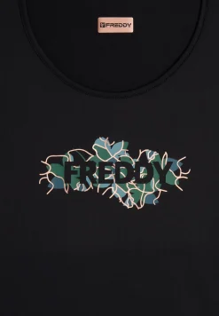 Freddy T-shirt sportiva in tessuto tecnico con grafica floreale-Donna Padel|Pilates