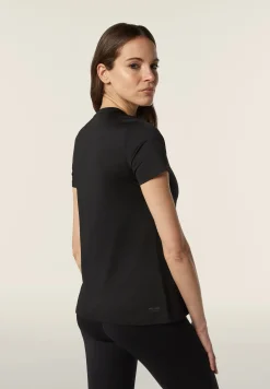 Freddy T-shirt sportiva in tessuto tecnico con logo bronzo-Donna Pilates|Fitness