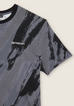 Freddy T-shirt stampata effetto pennellata in cotone-Uomo T-shirts E Polo