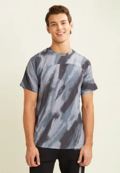 Freddy T-shirt stampata effetto pennellata in tessuto tech-Uomo T-shirts E Polo