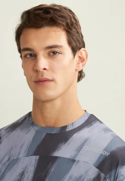 Freddy T-shirt stampata effetto pennellata in tessuto tech-Uomo T-shirts E Polo