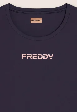 Freddy T-shirt tecnica con spacchi laterali e fit regolare-Donna Pilates|Fitness