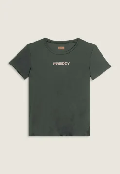 Freddy T-shirt tecnica con spacchi laterali e fit regolare-Donna Pilates|Fitness