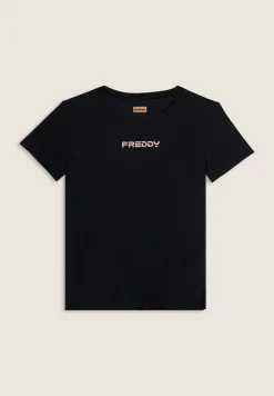 Freddy T-shirt tecnica con spacchi laterali e fit regolare-Donna Pilates|Fitness