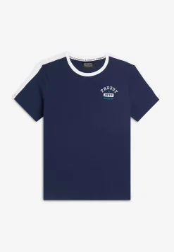 Freddy T-shirt uomo con dettagli a contrasto e logo stile college-Uomo T-shirts E Polo