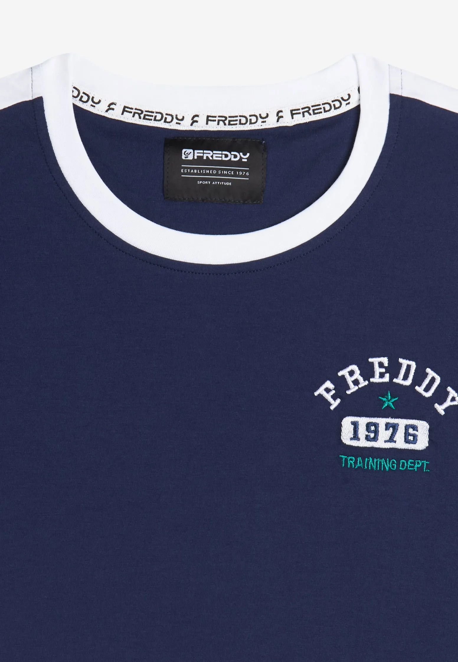 Freddy T-shirt uomo con dettagli a contrasto e logo stile college-Uomo T-shirts E Polo