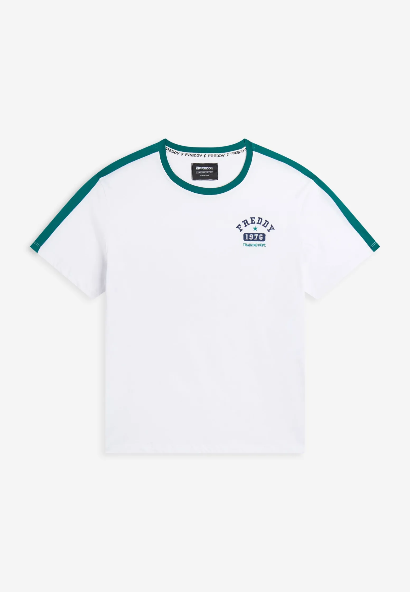Freddy T-shirt uomo con dettagli a contrasto e logo stile college-Uomo T-shirts E Polo