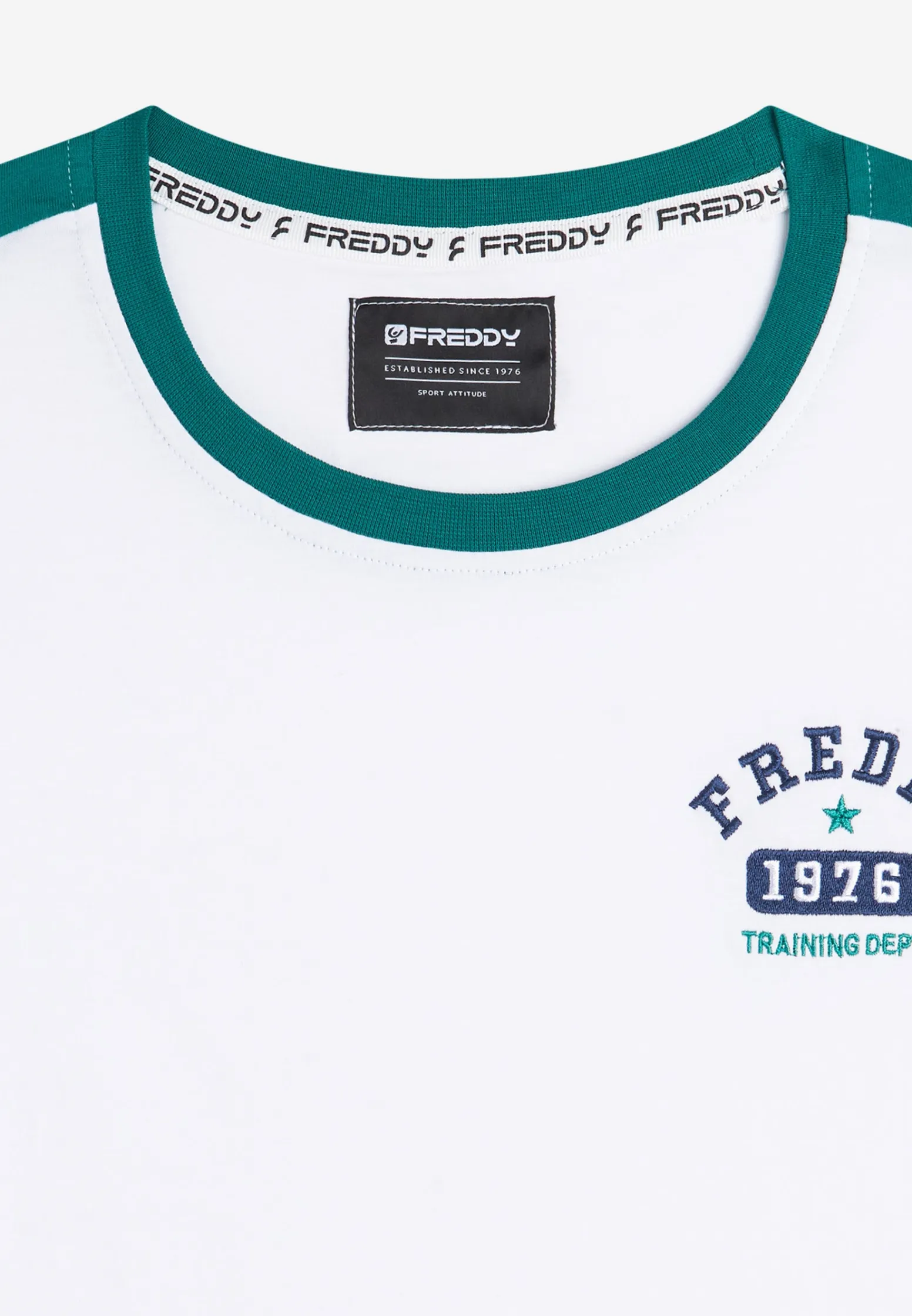 Freddy T-shirt uomo con dettagli a contrasto e logo stile college-Uomo T-shirts E Polo