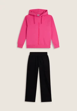 Freddy Tuta bicolore Bambina in french terry con cappuccio- Tute Sportive