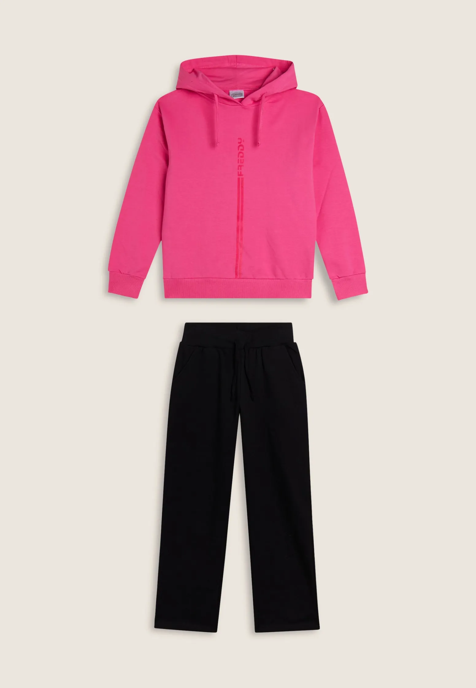 Freddy Tuta bicolore Bambina in french terry con cappuccio- Tute Sportive
