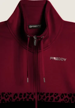 Freddy Tuta con zip e collo alto decorata da inserti animalier-Donna Ginnastica|Tute