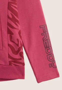 Freddy Tuta donna con zip, cappuccio e inserti floreali-Donna Pilates|Ginnastica