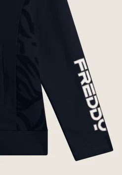 Freddy Tuta donna con zip, cappuccio e inserti floreali-Donna Pilates|Ginnastica