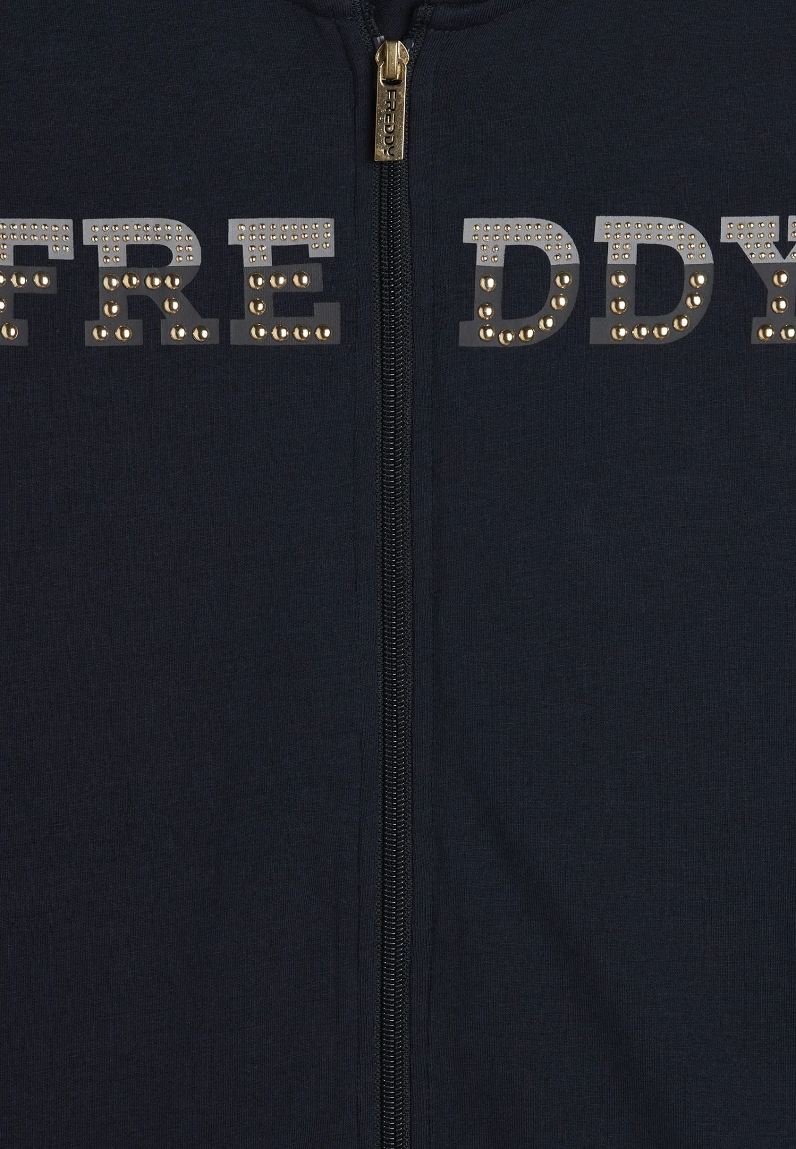 Freddy Tuta donna con zip, cappuccio e logo con perline dorate-Donna Tute