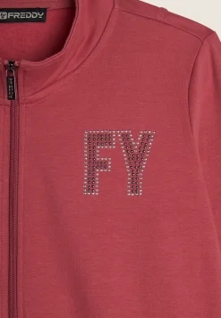 Freddy Tuta donna in felpa con zip e collo alto dettagli in perline-Donna Ginnastica|Tute