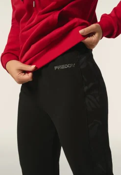 Freddy Tuta donna zip e collo alto in felpa con dettagli floreali-Donna Ginnastica|Tute