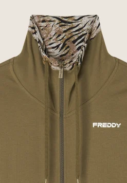 Freddy Tuta interlock con zip e collo alto interno fantasia-Donna Pilates|Ginnastica