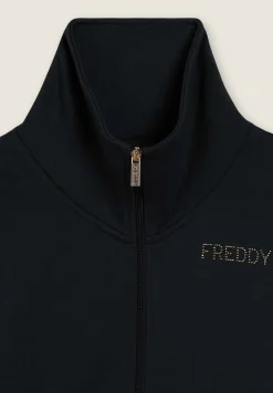 Freddy Tuta sportiva collo alto con scritta in strass-Donna Ginnastica|Tute