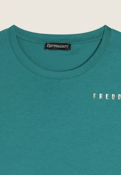 Freddy Vestito a maniche corte in jersey con dettagli floreali-Donna Ginnastica|Abiti