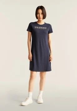 Freddy Vestito in jersey con perline dorate-Donna Pilates|Ginnastica