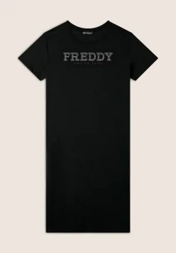Freddy Vestito in jersey con perline dorate-Donna Pilates|Ginnastica