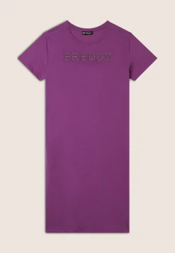 Freddy Vestito in jersey con perline dorate-Donna Pilates|Ginnastica