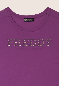 Freddy Vestito in jersey con perline dorate-Donna Pilates|Ginnastica