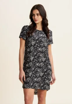 Freddy Vestito midi in viscosa animalier con maniche corte-Donna Abiti